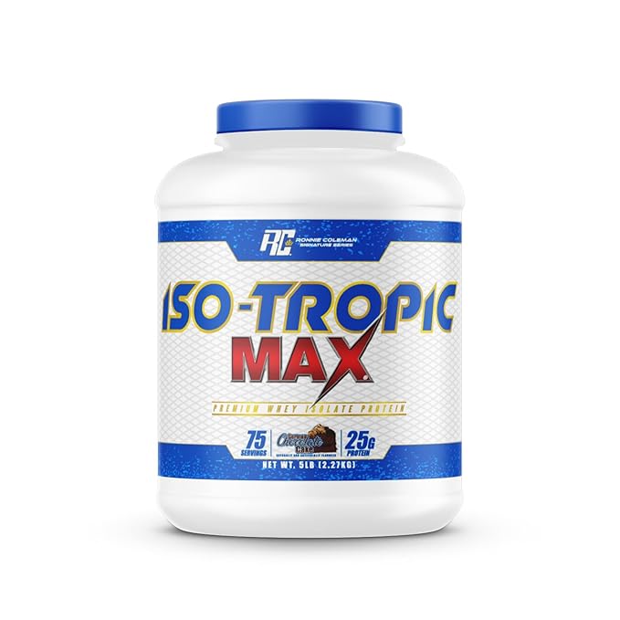 Ronnie Coleman Iso-Tropic Max Whey Isolate Protein 5lbs – German Chocolate Cake